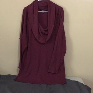 Thermal knit cowl neck pullover